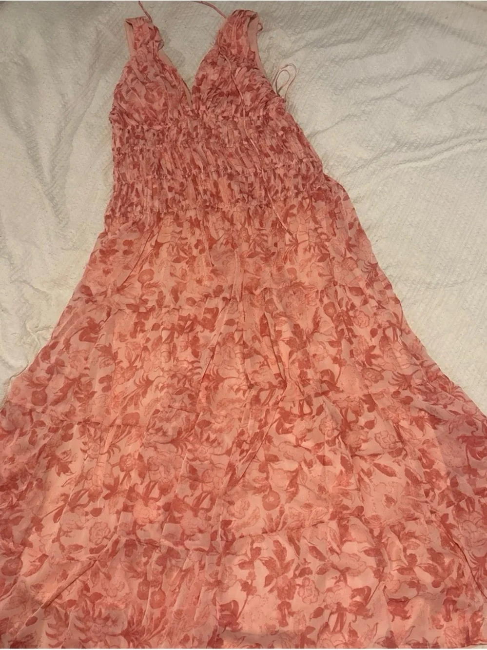 Abercrombie & Fitch Coral Floral Maxi Dress